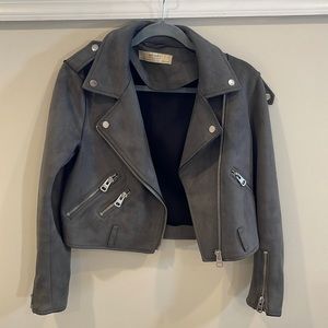 Gray suede Zara Motto jacket